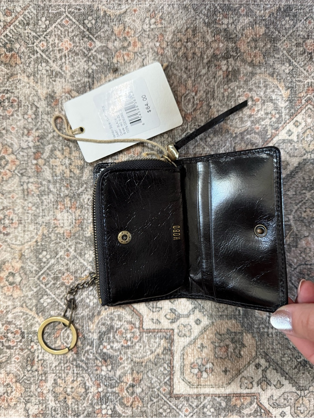 NWT HOBO Black Leather Zip Card Case - Picture 3 of 5